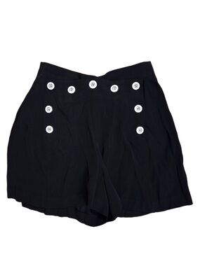 Cache Black High-Waist Sailor Button Shorts